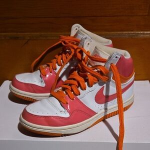 Nike Kids High-Top Sneakers - Pink and Orange